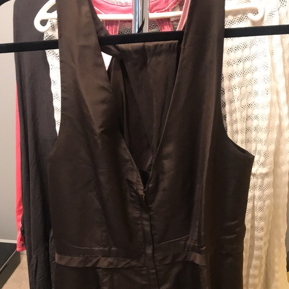 Brown Silk Cocktail Dress - Picture 3 of 4